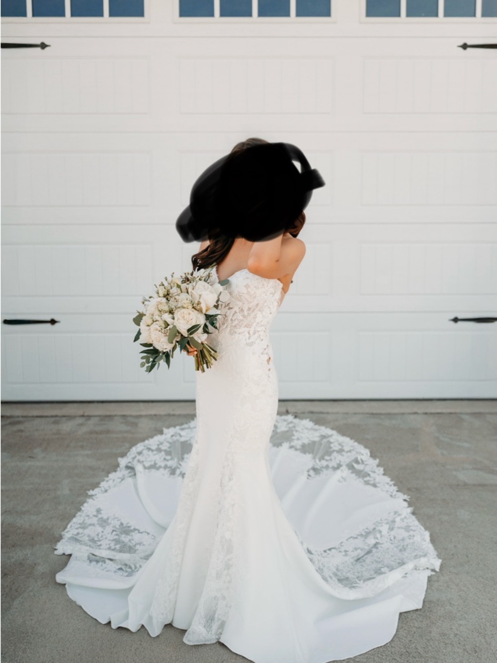 Strapless Lace Bridal Gown in White - Elegant Wedding Dress